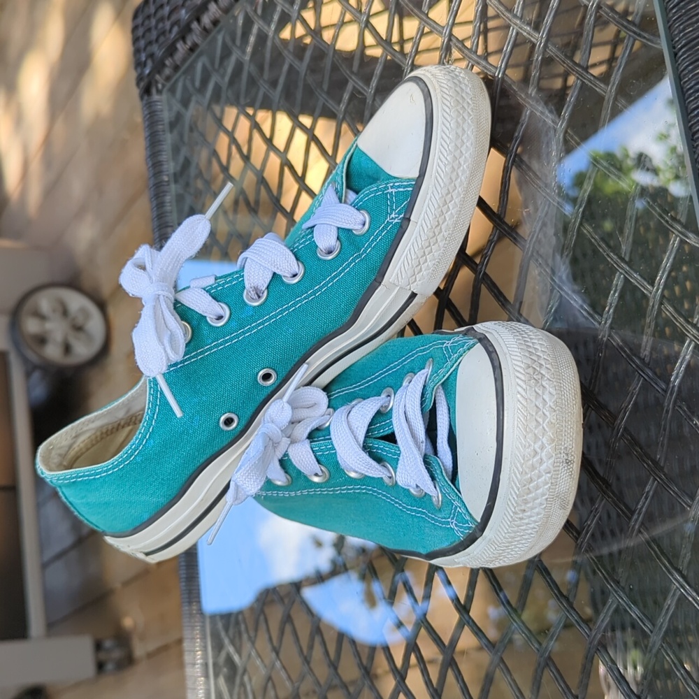 Teal Low Top Converse